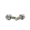 Tornillo de combinación de tres piezas con cabeza de cruz y hexágono exterior niquelado con arandela y dado GB9074.13