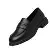 Mocasines retro de suela blanda para mujer, nuevo estilo otoño 2026 zapatos sin cordones, zapatos de cuero negros versátiles de suela blanda estilo británico para el trabajo