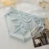 Pantaletas sexy de tirantes finos moldeadoras de cintura para mujer, encaje hueco de puro deseo, satén brillante, ajustadas a la cadera, cómodos y transpirables, de tiro medio