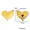 Colgante de Corazón con Circonita Roja de Acero Inoxidable Chapado al Vacío en Oro de 18 Quilates DIY Collar Pulsera Encanto en Forma de Corazón Accesorio