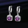 Venda ao vivo Moda Popular Princesa Quadrado Saco 1 quilate Imitação Moissanite Brincos de Prata Brincos de Zircão Feminino Brincos
