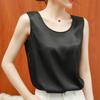 Camisola Popular Transfronteriza para Mujer, Cuello Redondo, Color Sólido, Manga Corta, Corte Holgado, Camiseta Básica Adelgazante, Top sin Mangas para Verano