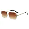 Gafas de Sol Sin Marco de Nuevo Estilo con Borde Cortado, Gafas de Sol Personalizadas y Modernas para Sombrear al Aire Libre, Gafas de Sol Versátiles y de Moda Anti-UV