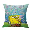 Ventas Calientes Transfronterizas Serie Bob Esponja Lino Hogar Funda de Almohada para Sofá Dormitorio Almohada Estampado por un Lado
