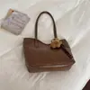 Bolso tote serie marrón para mujer, bolso de hombro de gran capacidad, diseño nicho coreano, bolso de mano ligero