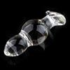 Plug Anal Transparente de Cristal, Dildo, Bolas Traseiras, Dispositivo de Masturbação Feminina, Brinquedo Adulto, Brinquedo Sexual
