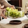 Tigela de Salada de Vidro, Mesa de Centro para Sala de Estar, Lanches Altos para Chá, Pratos Frios, Prato de Frutas, Exibição de Lanches de Frutas Secas e Doces de Aparência Sofisticada