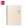 Caderno Espiral Deli Caderno Espiral Simples de PP Transparente Pautado Grade Vazio Caderno de Estudante Inglês Bloco de Notas de Escritório