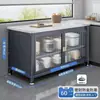 Venta de Liquidación 6.18: Mueble aparador multifuncional de pie para cocina, de doble puerta, con encimera de losa de roca, multicapa, para microondas y horno