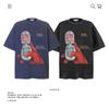 Camiseta de manga corta de algodón pesado 250g estilo retro americano lavado viejo para hombre y mujer, verano suelta, marca de moda urbana, venta al por mayor