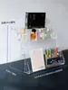 Soporte de exhibición para venta en vivo, estante de almacenamiento de insignias de acrílico, exhibidor de perfume, mascarilla facial, lápiz labial, maquillaje