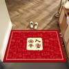 Tapete de Porta Vermelho Baifu 2025 Tapete de Cristal Novo Ano Estilo Chinês Doméstico Absorvente Tapete de Pé Tapete de Chão para Hall de Entrada