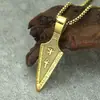 Estilo Ins Retro Europeo y Americano Ojo de Horus Lanza Ankh Colgante de Acero de Titanio Acero Inoxidable Flecha Collar de Moda para Hombre