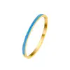 Pulsera de Acero de Titanio con Esmalte para Mujer, Lujo Accesible, Baño de Oro de 18K de Gama Alta, Pulsera de Acero Inoxidable Europea y Americana para Mujer, No se Desvanece