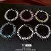 Pulseira Redonda de Malha com Contas e Fecho de Cordão para Mulheres Levemente Luxuosa de Alta Qualidade na Moda Anel de Mão Design de Nicho Joia de Mão