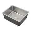 Lavabo de Encimera Rectangular de Acero Inoxidable 304 de una Cubeta para Fregadero de Cocina y Baño para Lavar Platos y Verduras