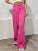 Pantalones deportivos transfronterizos europeos y americanos para mujer, holgados, adelgazantes, rectos, casuales, de cintura alta y pierna ancha, pantalones tipo maniquí.