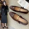 520-2 Primavera Nuevo Moderno Joker Brisa Francesa Elegante Commuter Zapatos de Salón para Mujer Talla Grande Ampliados Zapatos para Mujer
