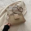 Casual Casual Retrô Cor Pura 2025 Verão Novo Estilo Laço Moda Nicho Ombro Único Axila Bolsa Pequena Quadrada para Mulheres