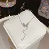 Collar de Mariposa con Borla de Pedrería Estilo Coreano, Nuevo Gargantilla de Lujo Otoño e Invierno, Cadena para Clavícula Versátil de Gama Alta de Nicho
