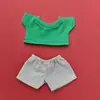 [Solo Abrigo de Muñeca] Llavero Colgante Tela de Conejo Traje de Manga Corta de Jeans Muñeca Ropa de Repuesto para Cambiar el Abrigo de la Muñeca