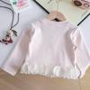 Ropa de Otoño para Niñas Nueva Sudadera 2025 Nuevo Lindo Parche de Helado para Bebé Dobladillo de Malla Dulce Top