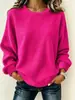 2026 Estación Independiente Moda Europea y Americana Tejido Waffle para Mujer Nuevo Holgado Casual Otoño e Invierno Manga Larga Cuello Redondo Sudadera