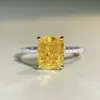 Anel de prata de lei 925 feminino corte flor de gelo zircônia 8A anel de diamante de alto carbono outlet de fábrica