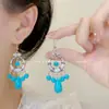 Novos Brincos de Gancho de Prata Tibetana Estilo Étnico Chinês Retro Pingente Longo de Gota d'Água Turquesa Brincos Únicos de Nicho