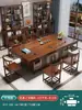 Juego de mesa de té y sillas de madera maciza, una mesa y cinco sillas, mesa de té de oficina estilo chino nuevo, juego de té para el hogar, mesa de té integrada para preparar té