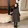 Conjunto de Otoño/Invierno para Niñas 2026 Nuevo Estilo Coreano Dulce Conjunto de Dos Piezas con Chaleco de Lana y Prenda Base para Niños Medianos/Mayores