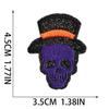 Pegatinas de tela con bordado de terror, pegatinas de parche de fantasma rosa brillante, pegatinas de calavera de dibujos animados, bordado por computadora, subsidio de bruja vieja Zhang Zai