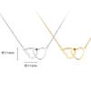 Collar Japonés y Coreano Estilo Frío Ins Aleación de Metal Corazón de Durazno Doble Forma de Corazón Collar para Mujer Entrelazado Corazón Pequeño