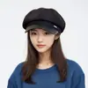 Estilo Coreano Ins Etiqueta Pequeña Retro Británico Sombrero Octagonal para Mujer Otoño Invierno Celebridad de Internet Casual Versátil Moda Gorra de Pliegues Tendencia
