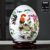 Juego de Tres Adornos Cerámicos de Jingdezhen para Entrada de Sala, Florero, Plato de Exhibición para Oficina, Fabricante Estilo Chino