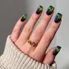 Unhas Curtas Usáveis, Adesivos de Unhas Postiças Francesas, Unhas Quadradas Curtas Simples e Populares Usáveis, Adesivos de Unhas Curtas, Adesivos de Manicure
