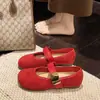 Zapatos Mary Jane Ballet Brisa Nocturna para Mujer, Boca Baja, Zapatos Planos de Otoño, 2026 Suave Nuevo Estilo Coreano Zapatos Franceses Individuales, Rojo Nocturno