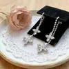 Pendientes de Mariposa con Pedrería Geométricos con Borlas Estilo Europeo y Americano, Pendientes de Lujo Ligero de Gama Alta, Pendientes de Moda Retro Elegantes Versátiles para Mujer