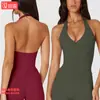 Top Halter Transfronterizo de Cuello en V con Espalda Cruzada y Almohadillas Fijas en el Pecho, Camiseta sin Mangas de Yoga para Mujer, Top Deportivo de Espalda Hermosa para Fitness