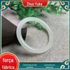 Mongólia Exterior Material Pulseira Fina de Tira Barra Redonda Estilo Feminino Pulseira Ding Ding Pulseira de Jade Branco de Alta Imitação Fornecimento ao Vivo de Barraca de Rua