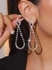 Pendientes Machica de alta gama con diseño geométrico hueco y lleno de diamantes, elegantes y a la moda para mujer, accesorios para las orejas.