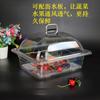 Caja de comida acrílica de plástico cubierta antipolvo bandeja rectangular transparente Plato de exhibición para buffet plato para pan y pastel