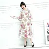 Vestido A-line Holgado de Manga Media y Cuello Redondo con Estampado Floral Retro Nuevo 2026, Estilo Suave y Elegante, Versátil para el Uso Diario