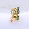Brincos de Tarraxa de Prata S925 de Luxo Borboleta Gota de Óleo Madrepérola Anel Pingente Base Vazia Conjunto de Acessórios de Moda DIY