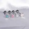Gato piedra ojo de gato lengua uña piedra natural acero inoxidable anillo de lengua imitación Aobao adornos de lengua joyería de perforación transfronteriza Europa y Estados Unidos