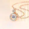 Novo Colar Coração Pulsante Ouro Rosa 18K para Mulheres Design Ins Acessório Pingente