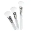 Máscara de Haste Sólida Transparente de Cristal Pincel de Silicone Ferramenta de Máscara de Beleza em Forma de Leque Pincel para Máscara de Lama Cabeça Redonda de Borracha Macia