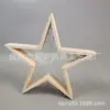 Estrella de Cinco Puntas Brillante Luz Led Estrella de Madera Decoración de Escritorio Led