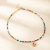Nuevos Productos Transfronterizos Europeos y Americanos, Simple y Lujoso Collar Creativo de Cuentas de Semilla de Colores del Alfabeto Inglés de 26 Letras, Joyería de Moda para Mujer al por Mayor