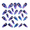 Estilo Ins Europeu e Americano Elementos Oceânicos Estéreo 3D Moda Coral Unhas Redondas Amêndoa Série Azul Arte de Unha Destacável 24
